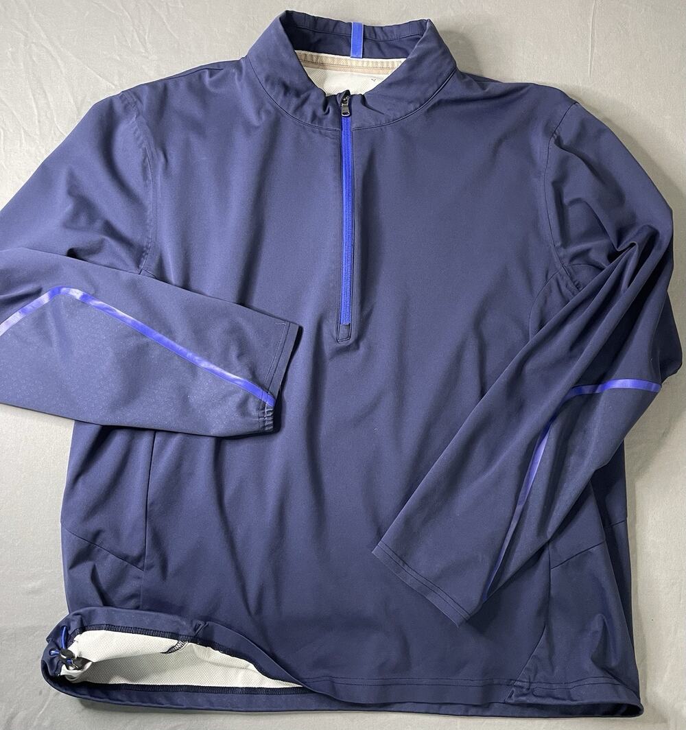 RLX Ralph Lauren Navy Blue 1/4 Zip Golf Performance Pullover Jacket Mens XL
